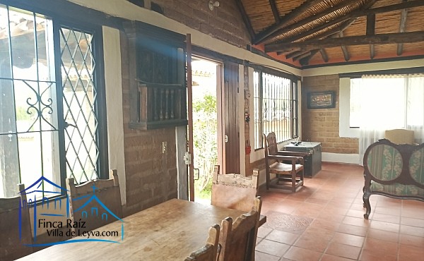 vista entrada principal, comedor, Casa en venta de 120 M2 de construcción y 1.500 m2 de terreno, vereda el Roble, Villa de Leyva